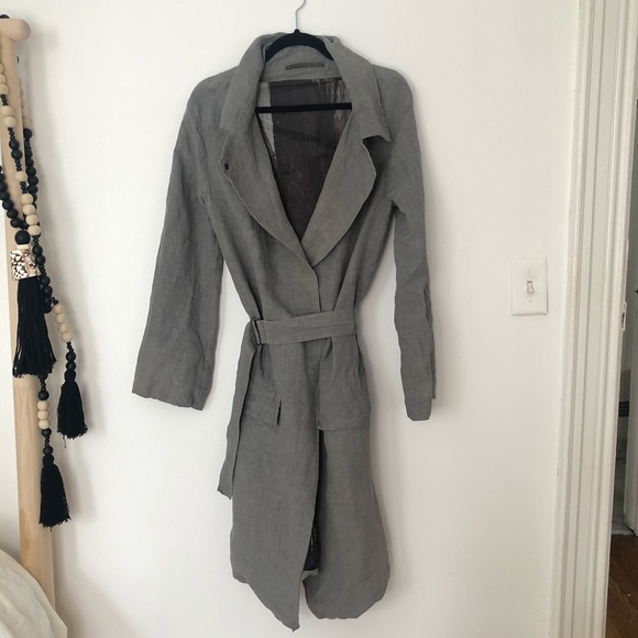 Annette Görtz oversized gray linen trench jacket - Picture 4 of 8